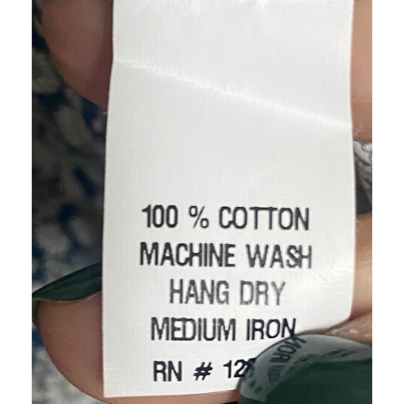 ANN MASHBURN Blue Floral Button Down Shirt - Picture 8 of 9